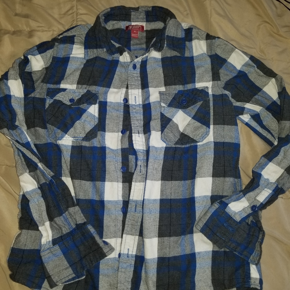 Men Arizona Jean's button up flannel shirt M
